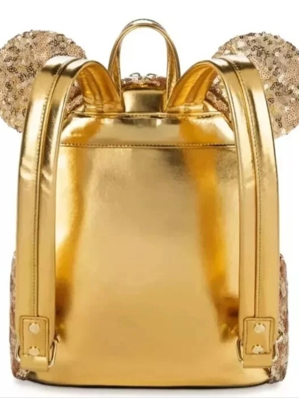 DisneyParks Minnie Mouse Gold Sequin Loungefly Mini Backpack Brand New With Tag - Picture 4 of 6